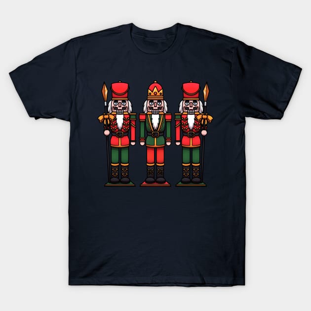 Cartoon Nutcracker King With Guards T-Shirt by TheMaskedTooner